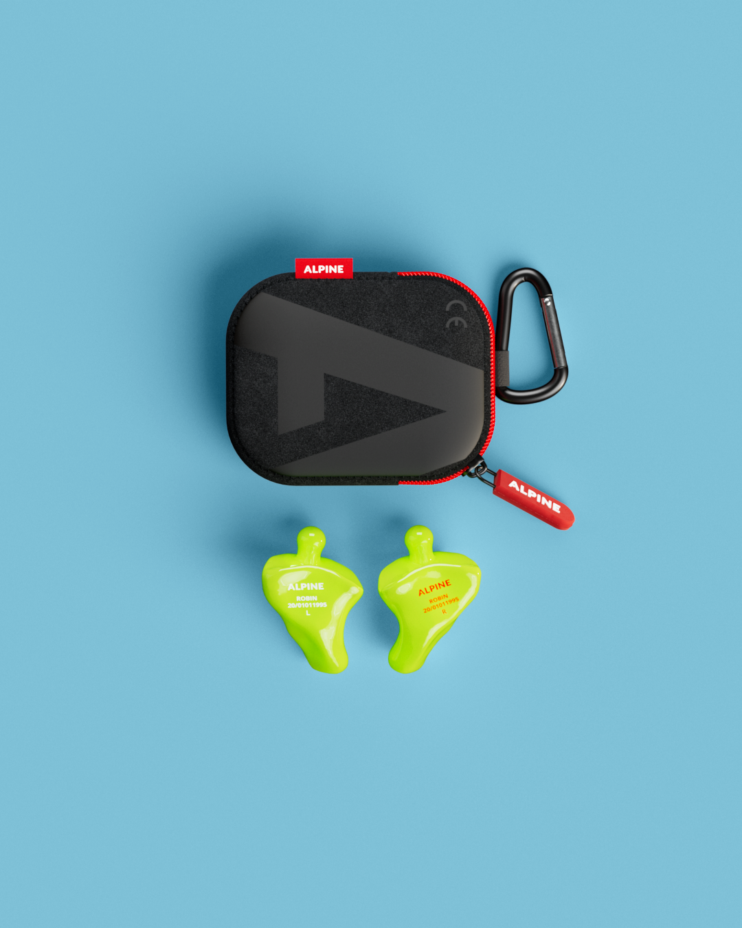 Alpine PartyPlug Custom oordoppen op maat overzicht inclusief accessoires neon geel