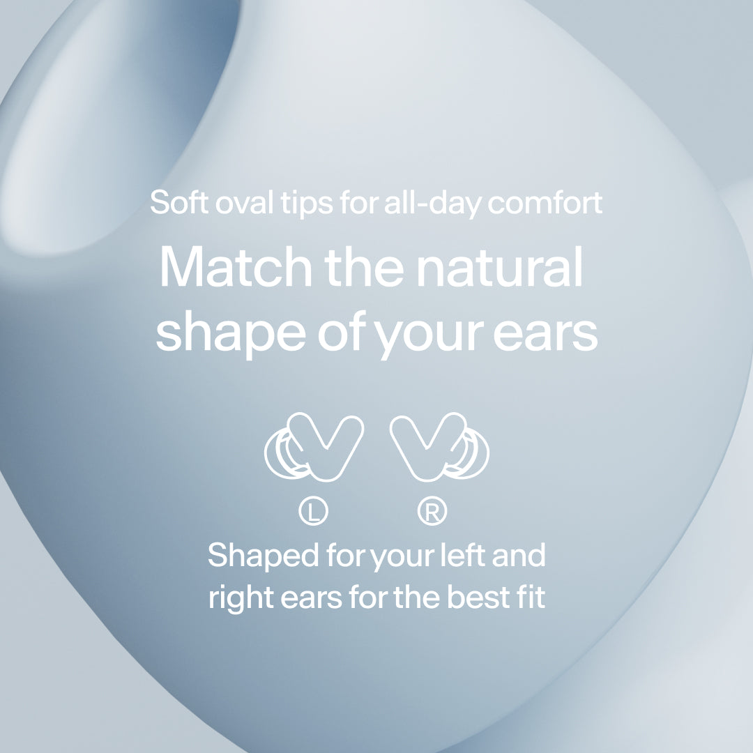 Close-up of perfect fit Alpine Silence earplugs – blue