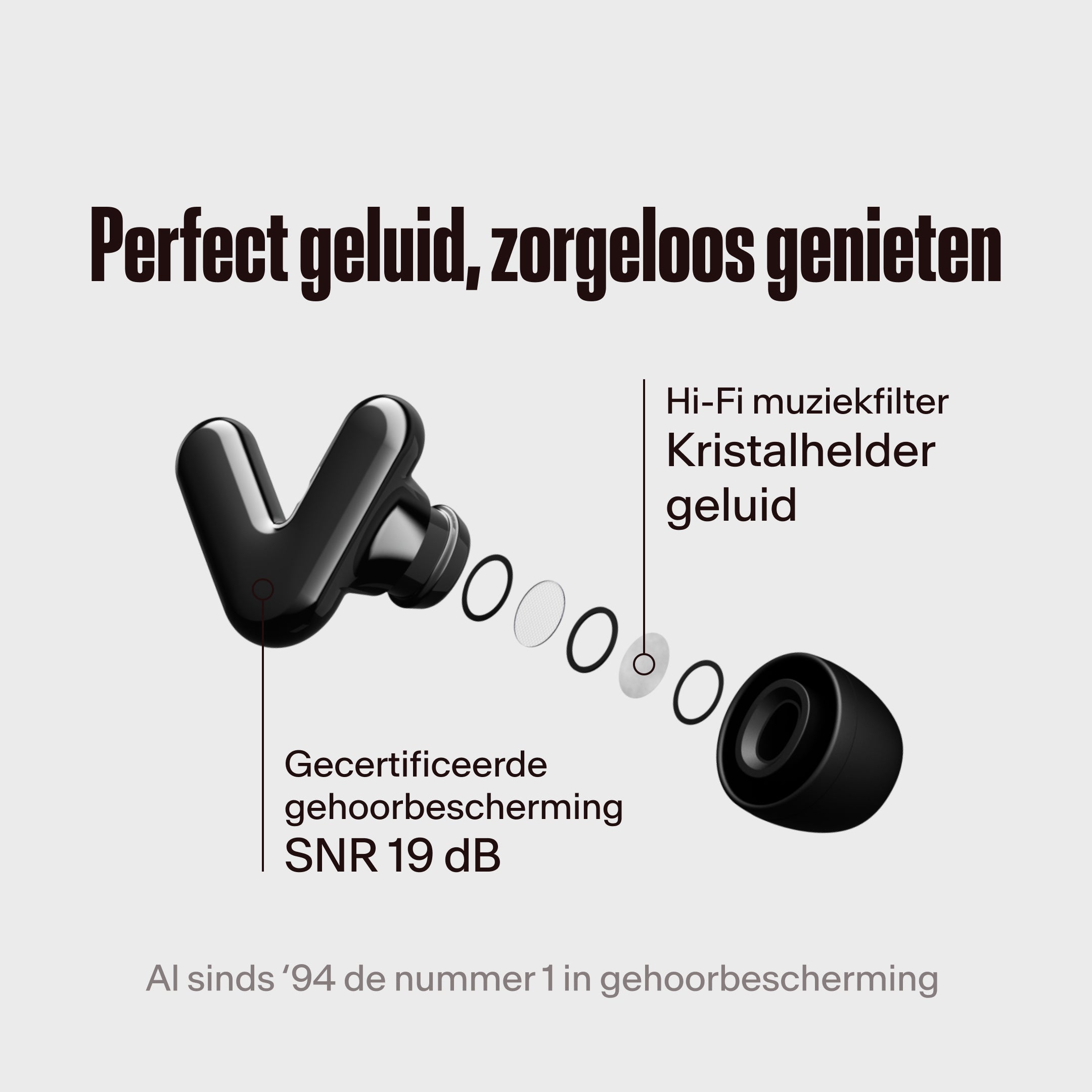 Detailweergave van Alpine Tune filter in black