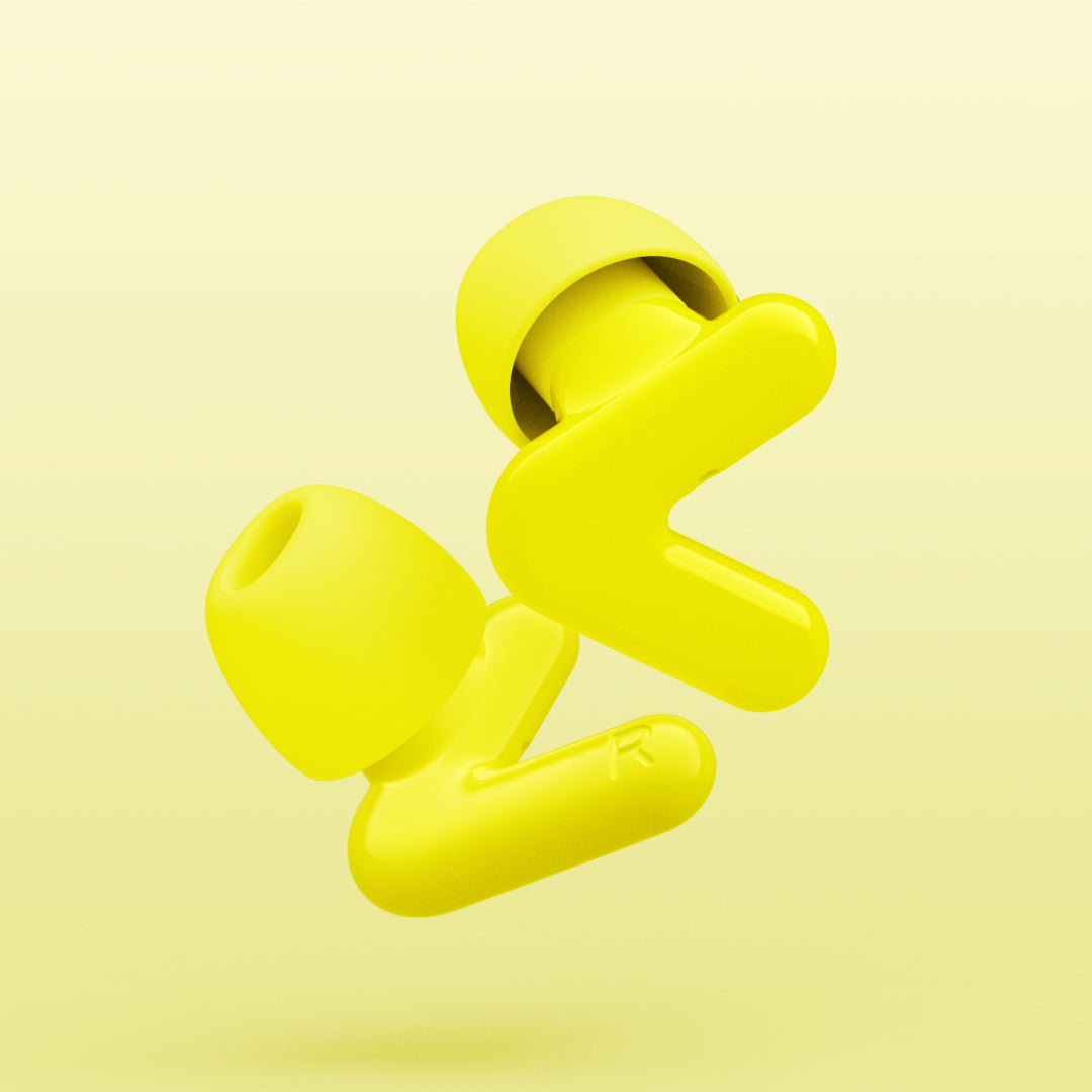 rendering alpine tune earplugs in neon-yellow