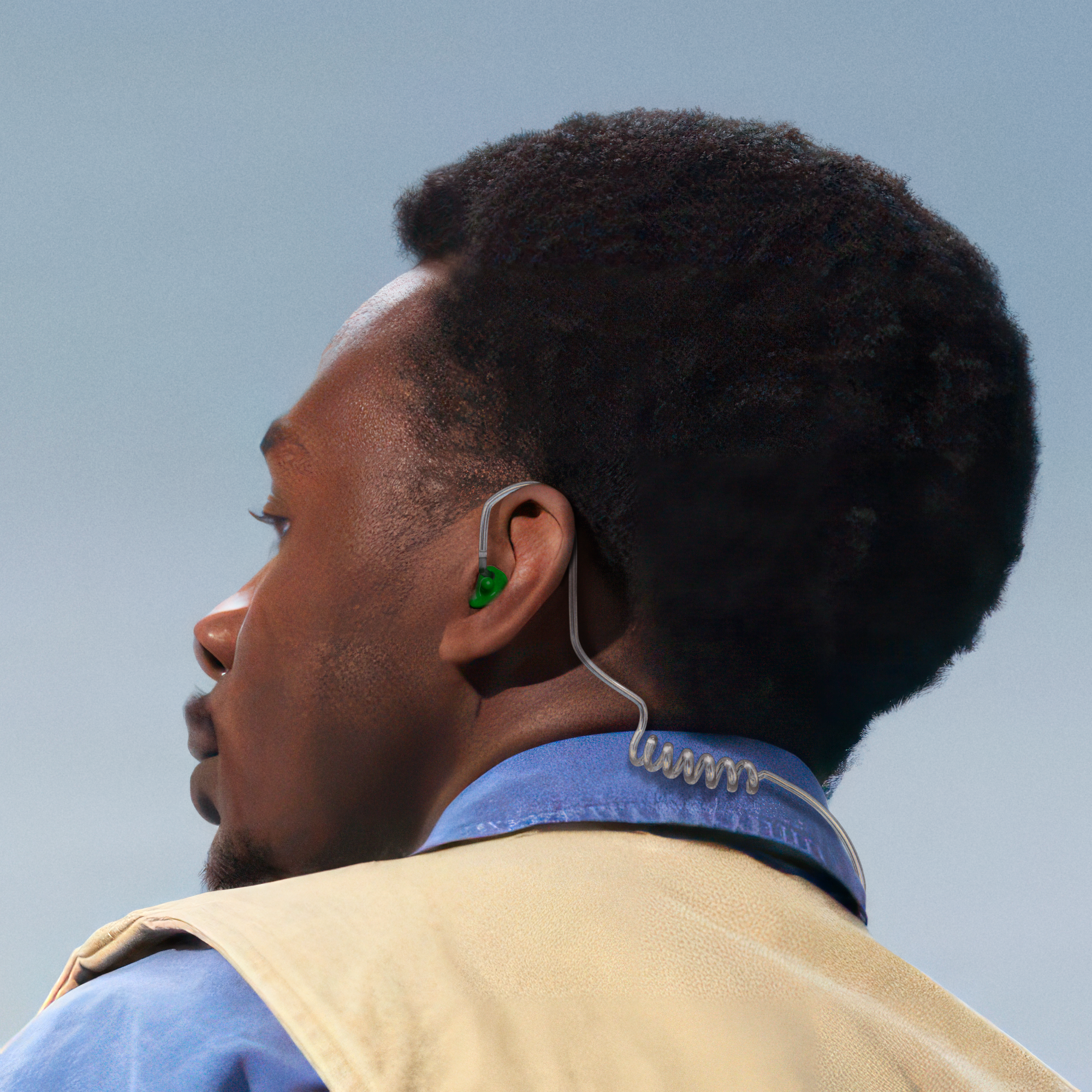 portofoon custom made in ear groen