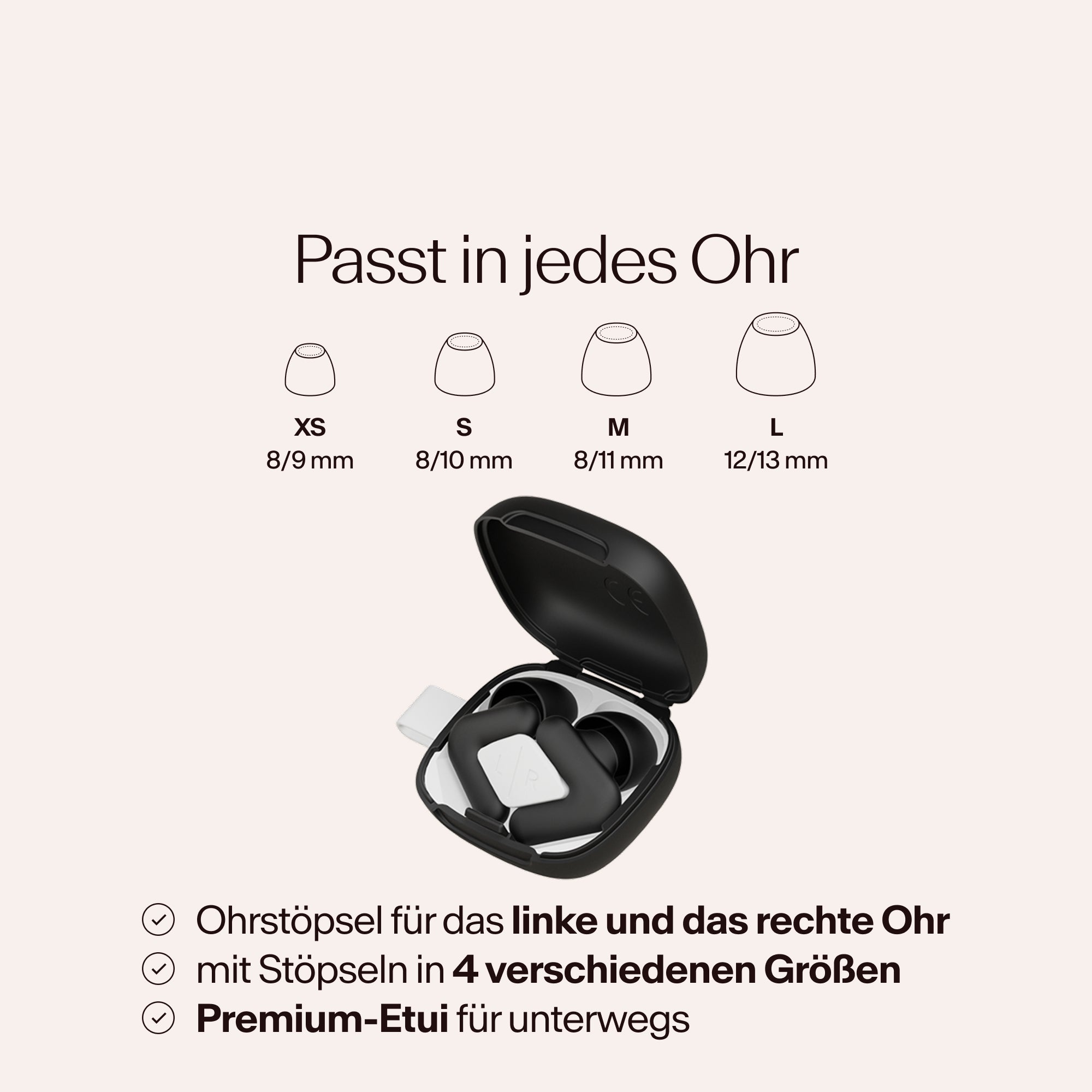 Alpine Silence in Schwarz mit Tip-Größen und Etui