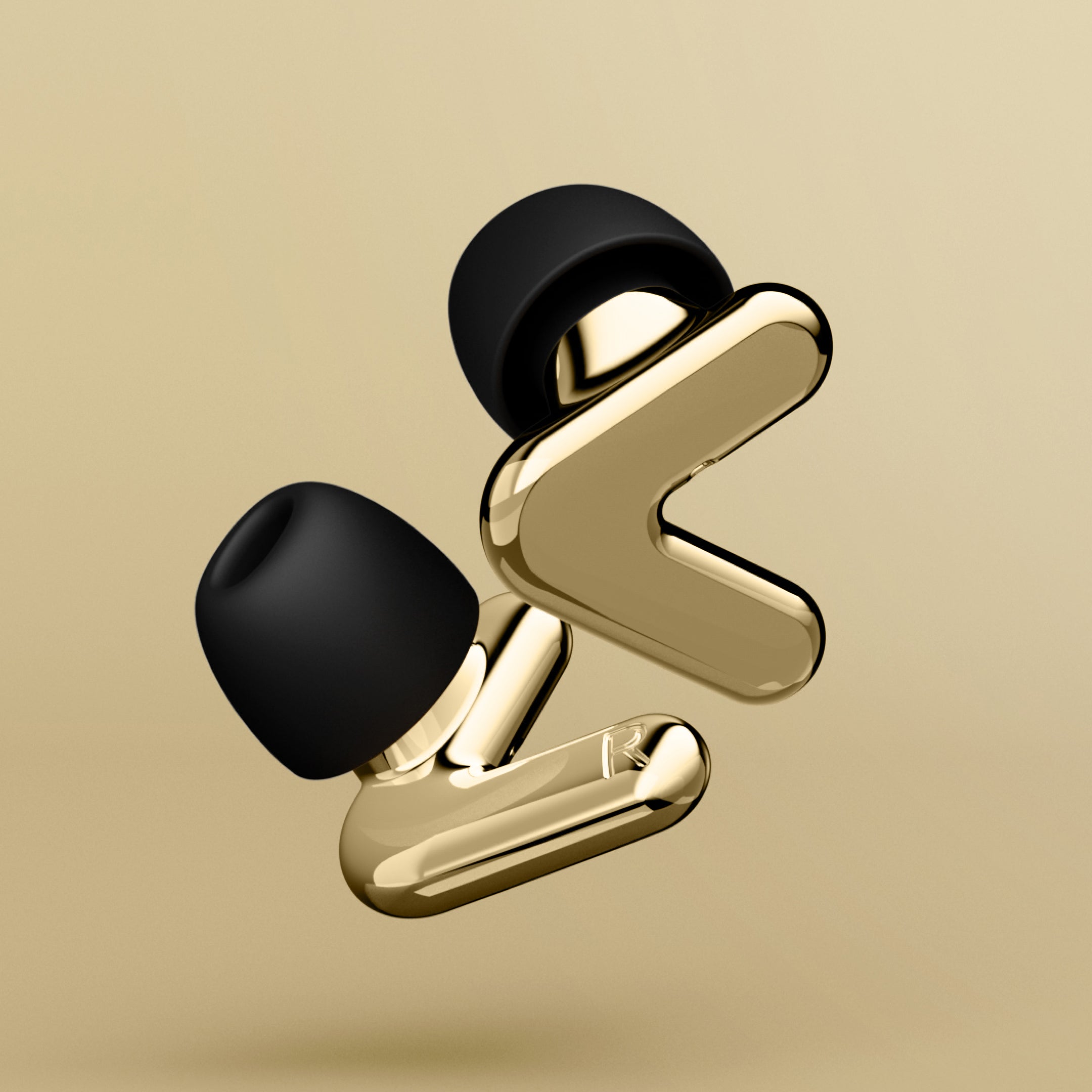 Rendering alpine tune earplugs in gold
