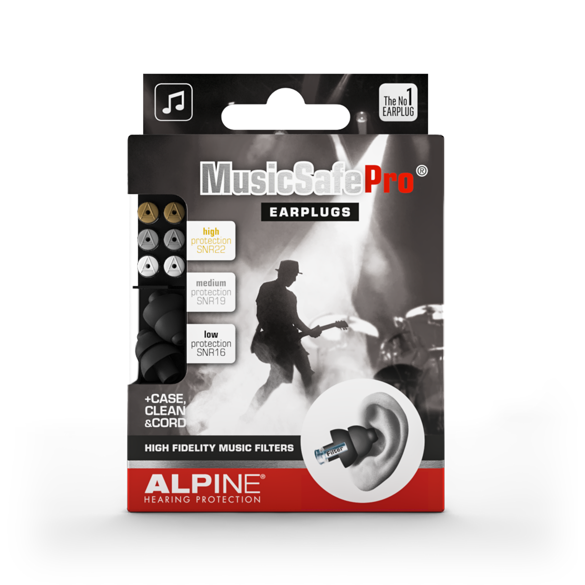 Alpine MusicSafe Pro earplugs for musicians Alpine hearing protection Earplugs earmuffs protect your ear red dot award party concert festival partyplug MusicSafe MusicSafe Earmuff MusicSafe Pro packaging filter 