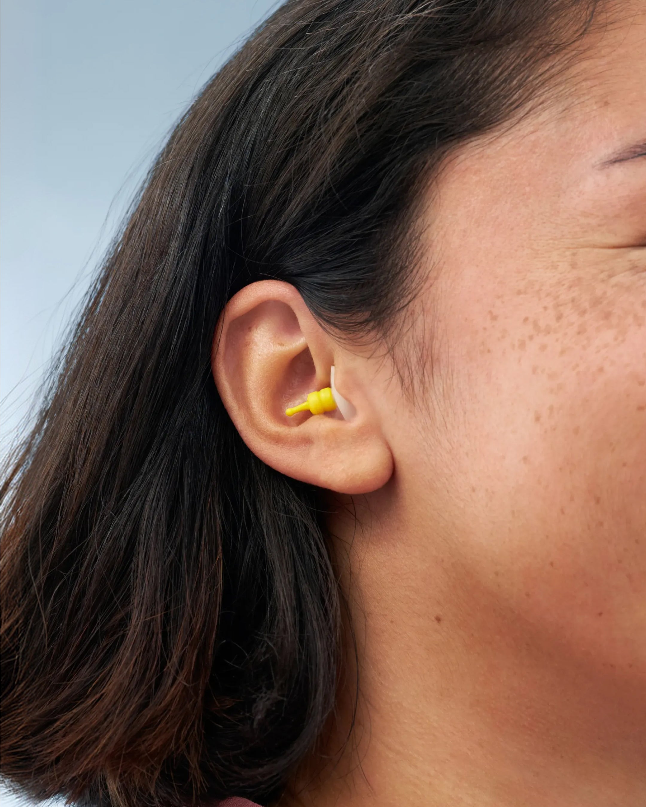 Close-up of Alpine FlyFit in ear 