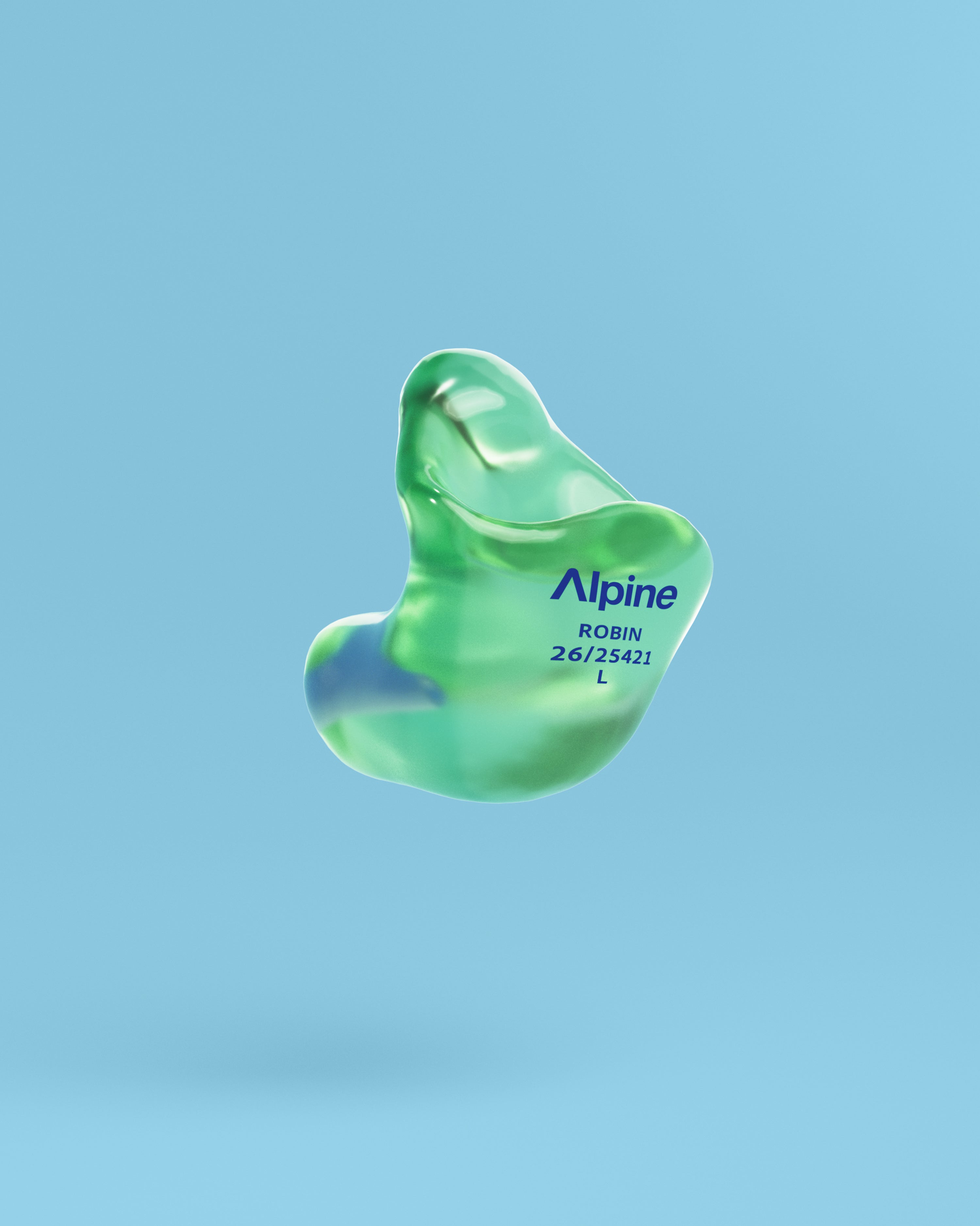 SleepSoft Op Maat transparent green one earplug 