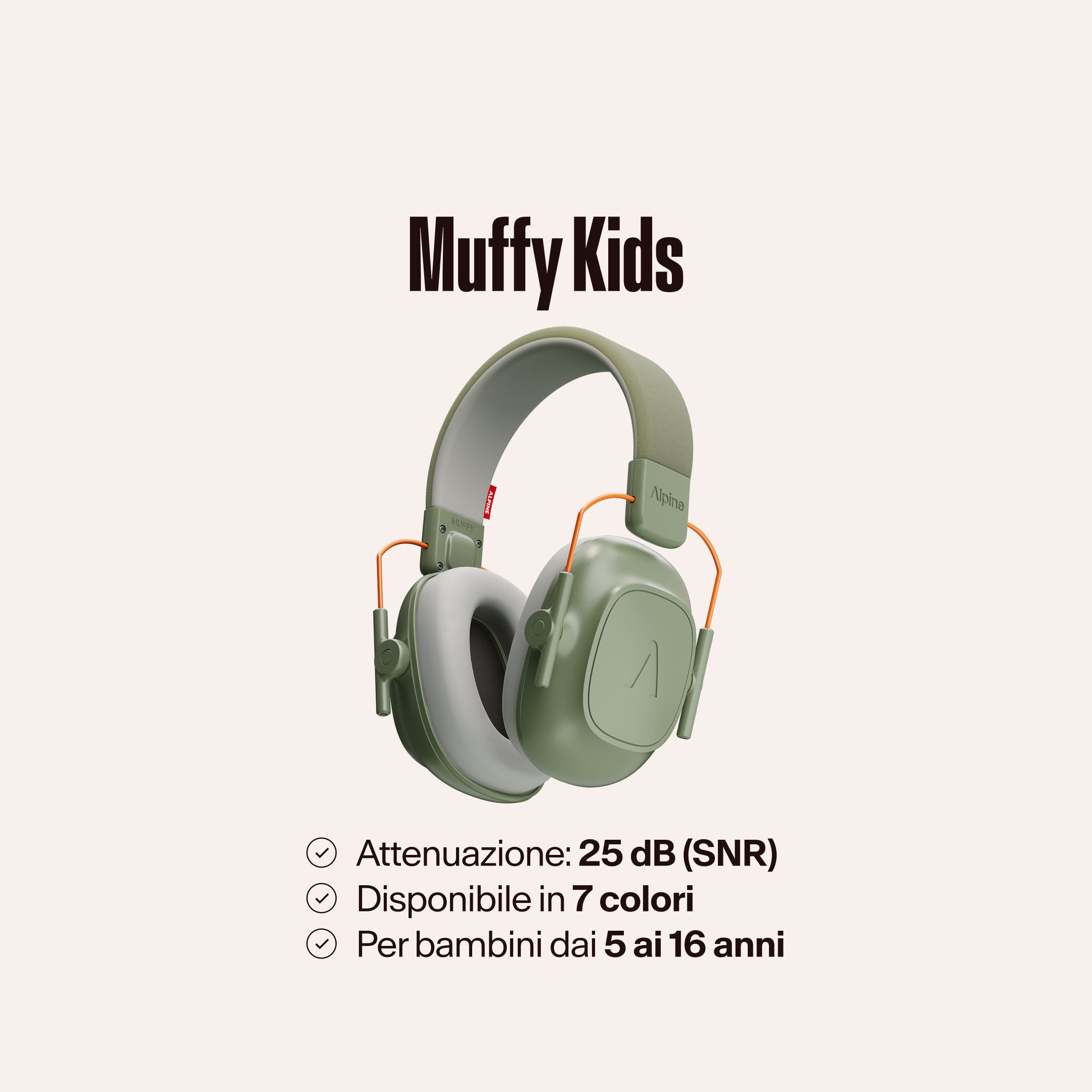 Cuffie antirumore Alpine Muffy Kids con la scritta &