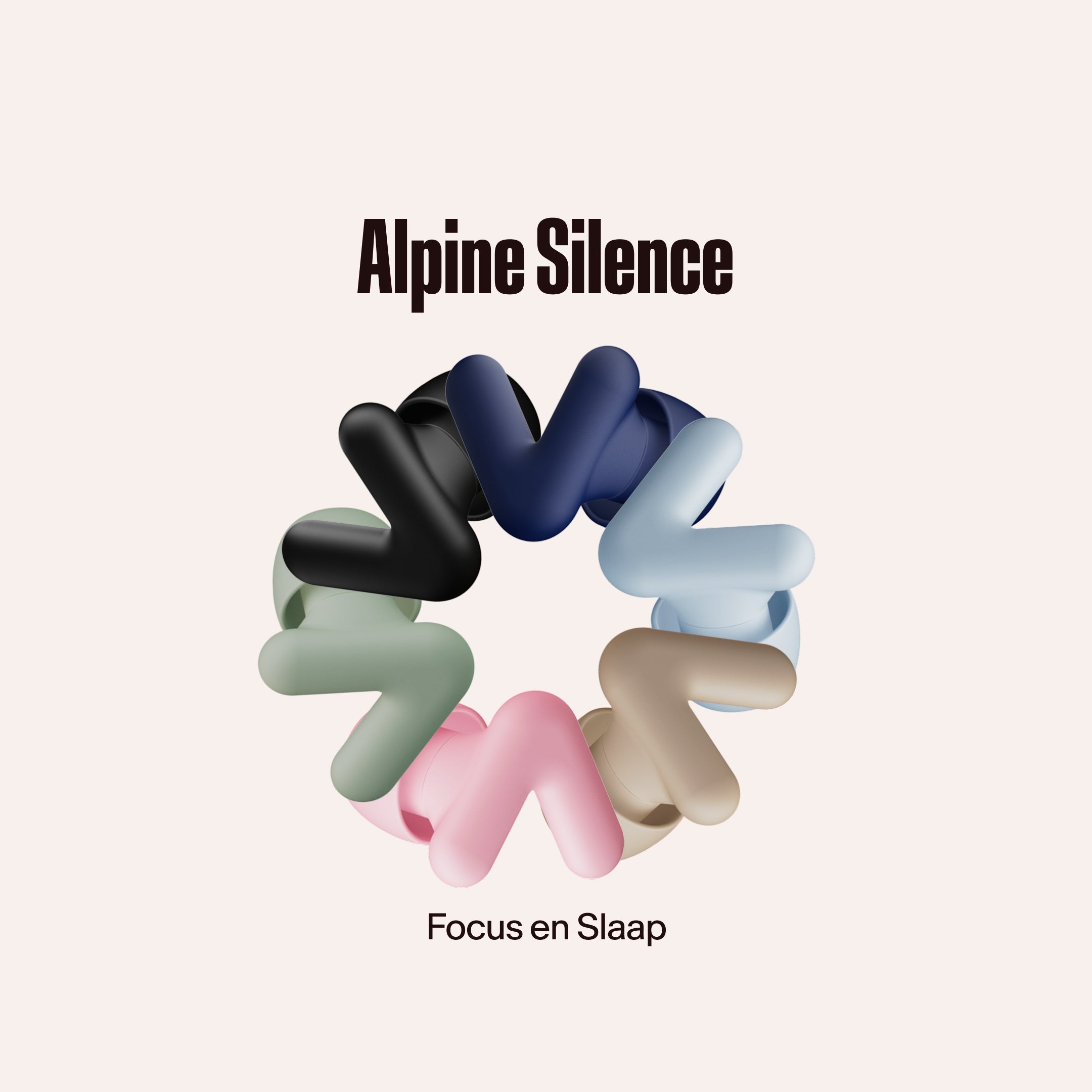 Visual of all Alpine Silence earplugs colors 
