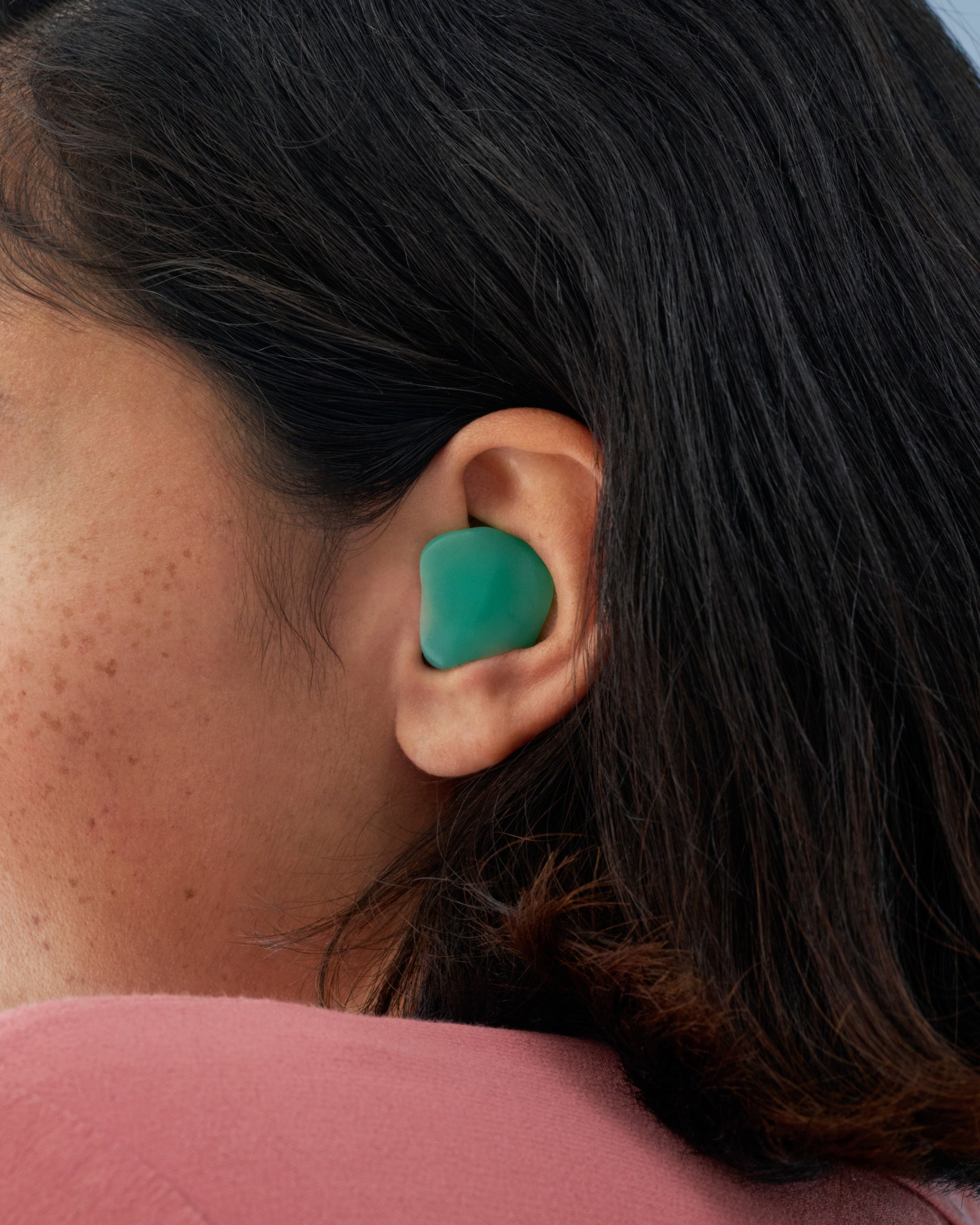 Close-up of Alpine SoftSilicone in the ear 