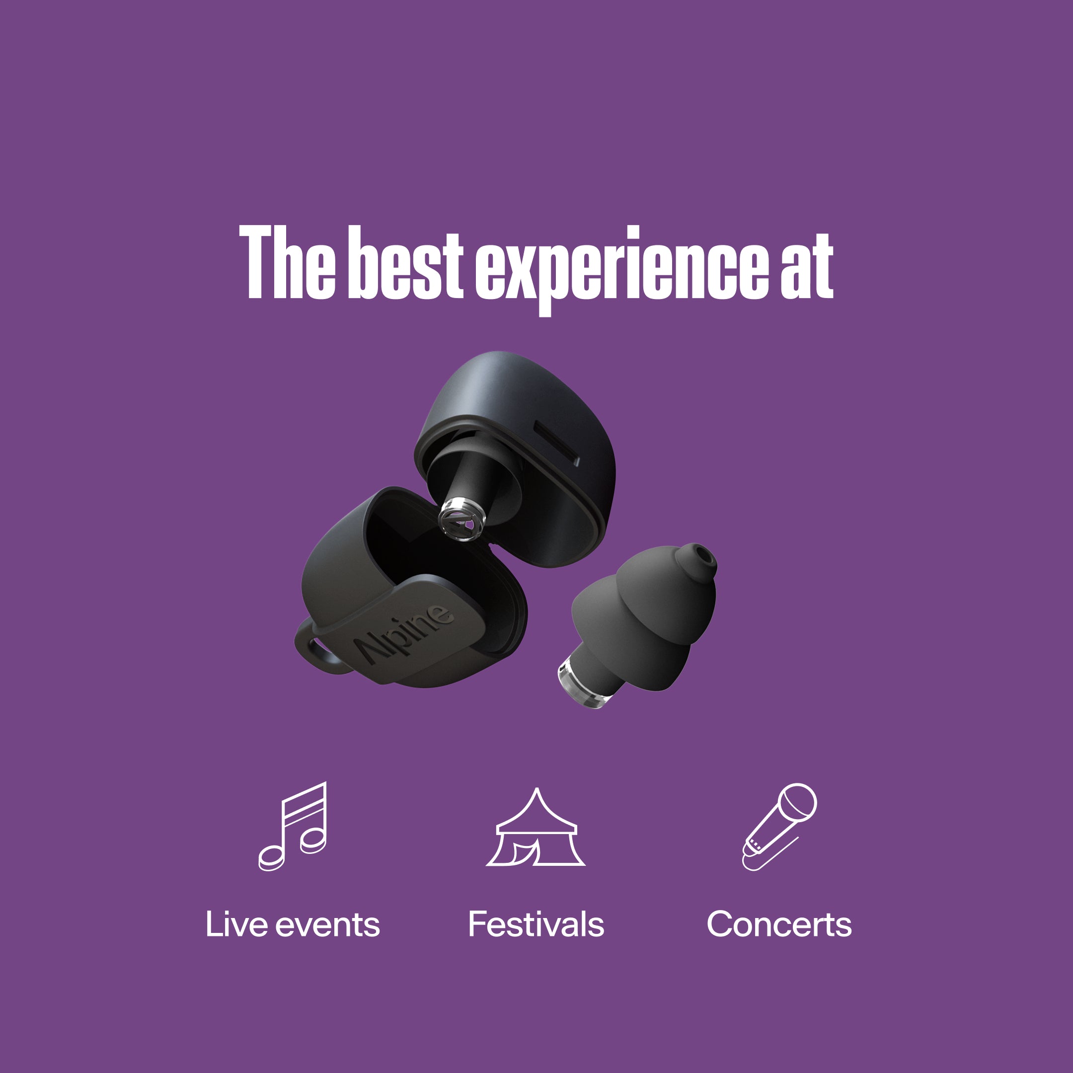 Alpine PartyPlug Pro festival earplugs black
