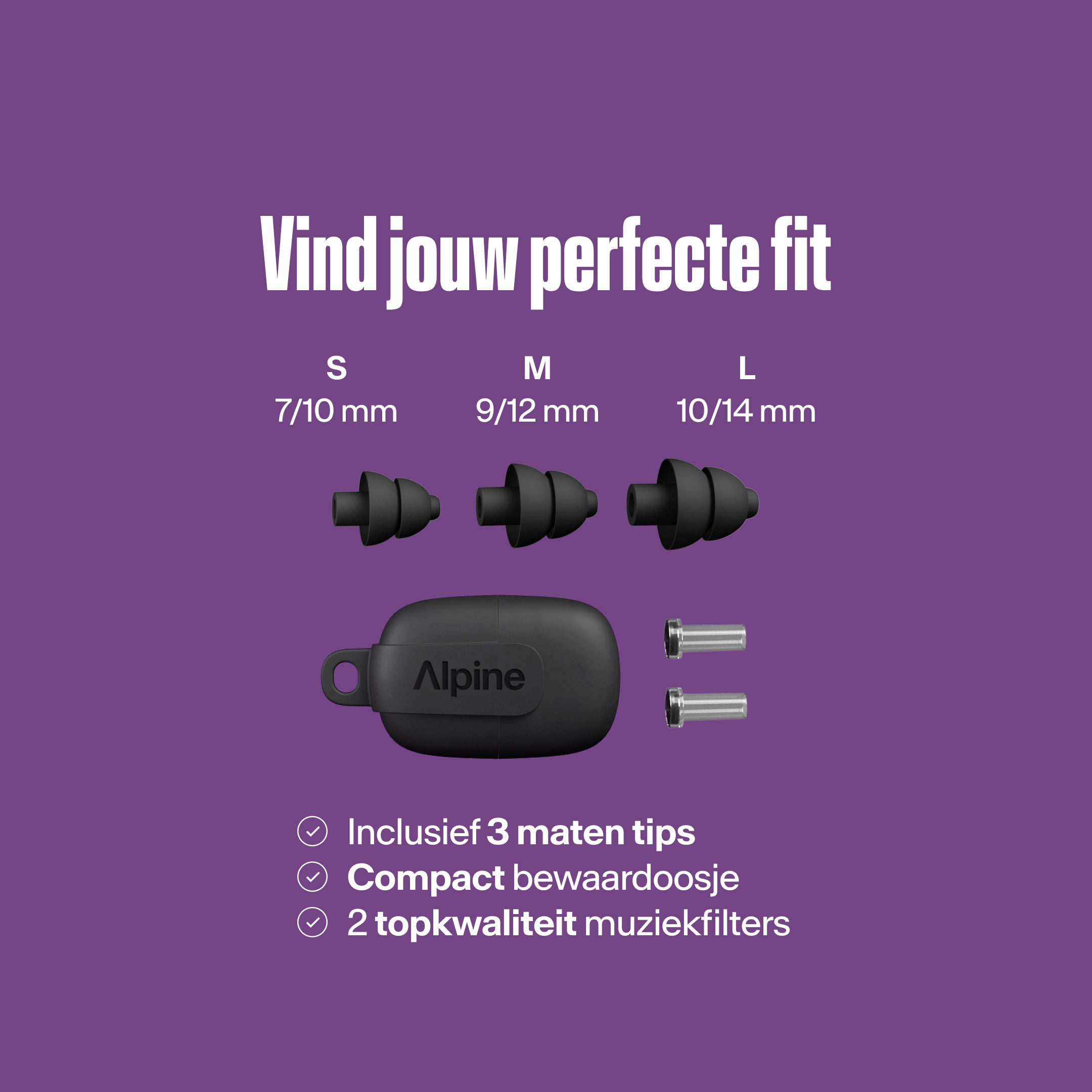 Alpine PartyPlug Pro festivaloordoppen black 