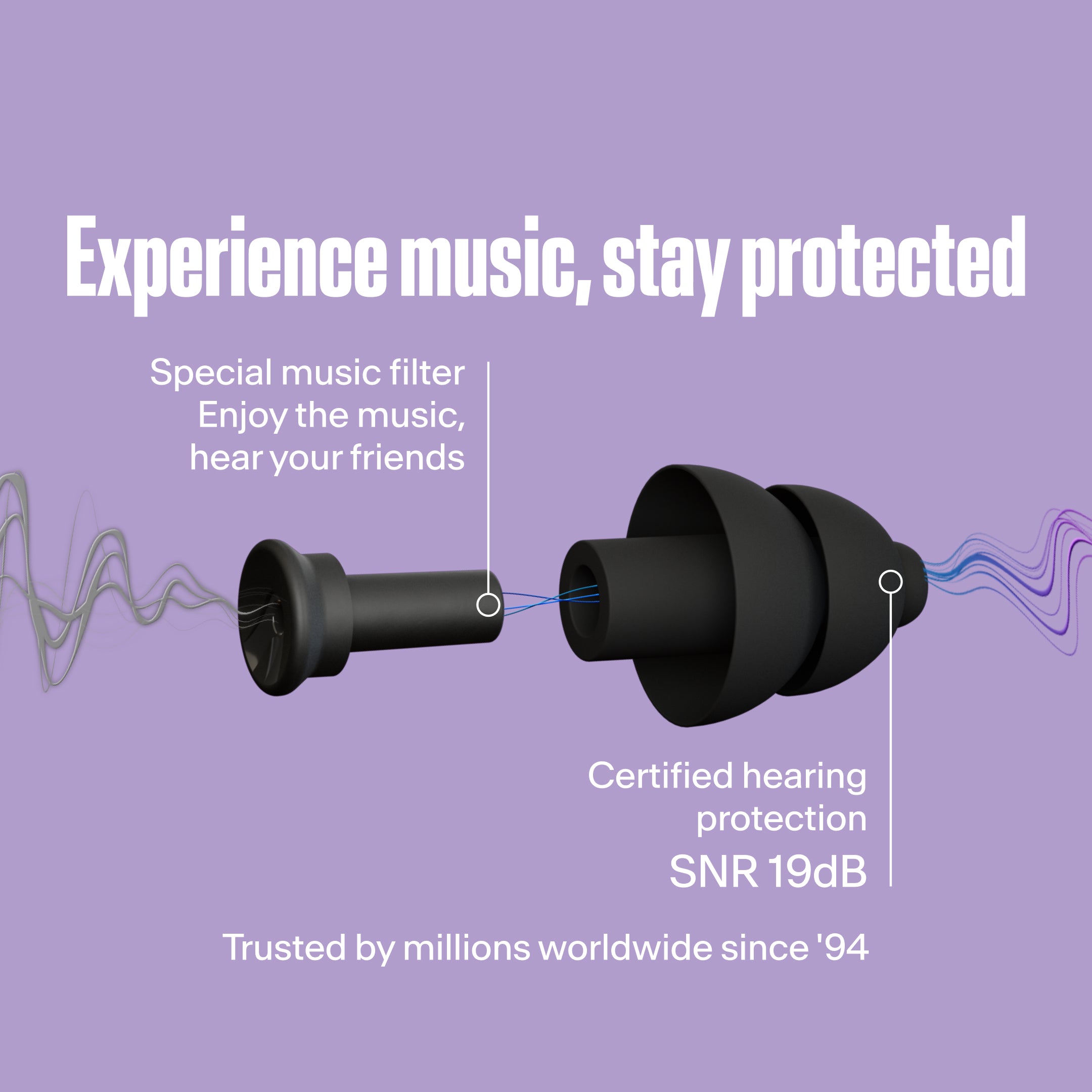 Alpine PartyPlug festival earplugs productdetail black
