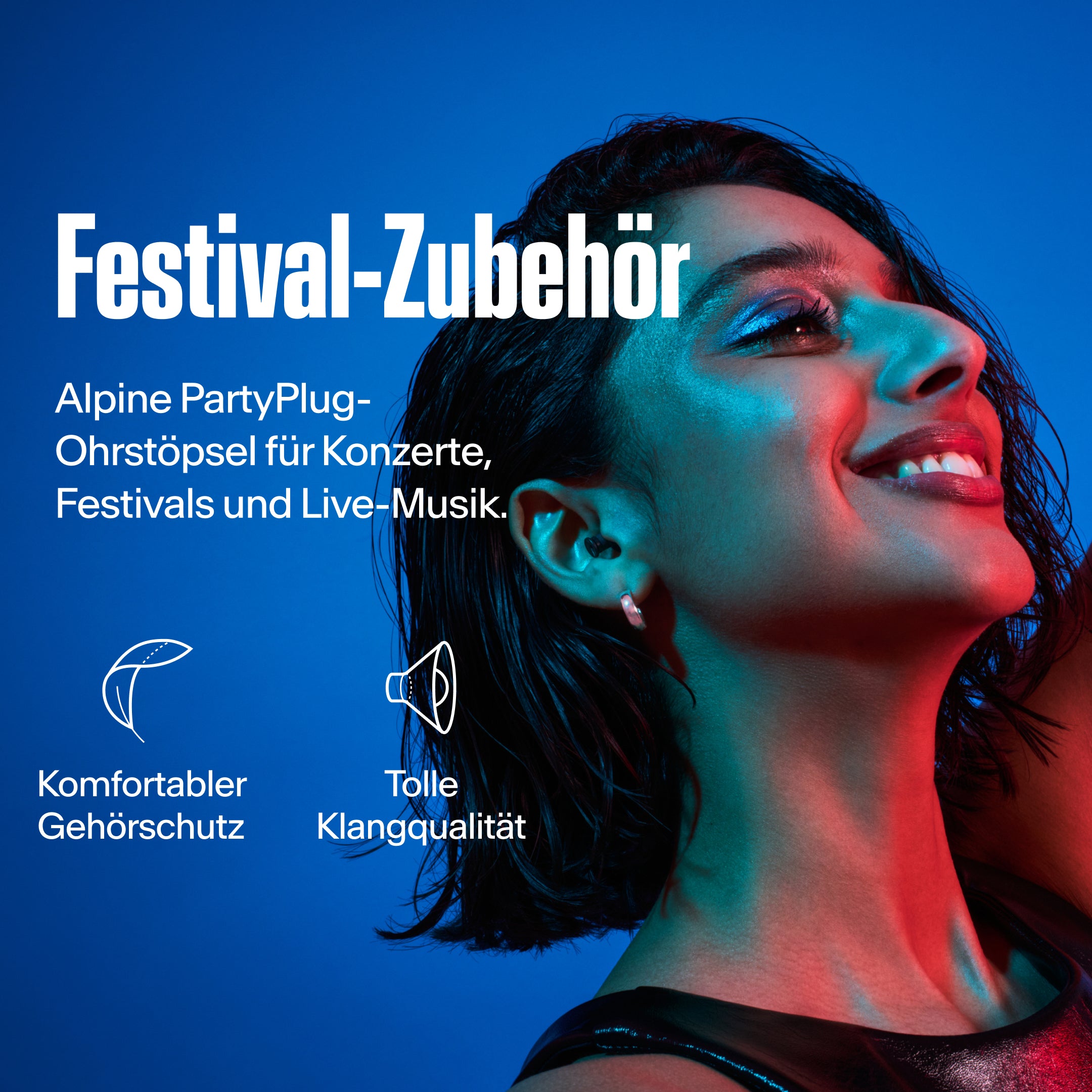 Alpine PartyPlug Festival-Ohrstöpsel schwarz 