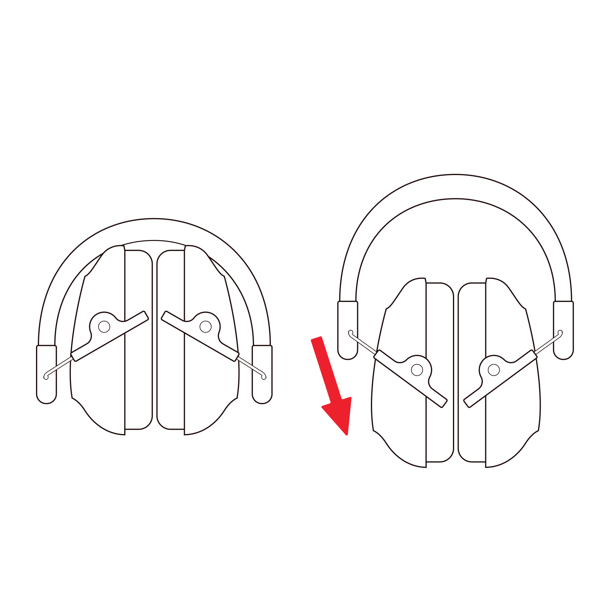 Illustration how to properly open the alpine defender