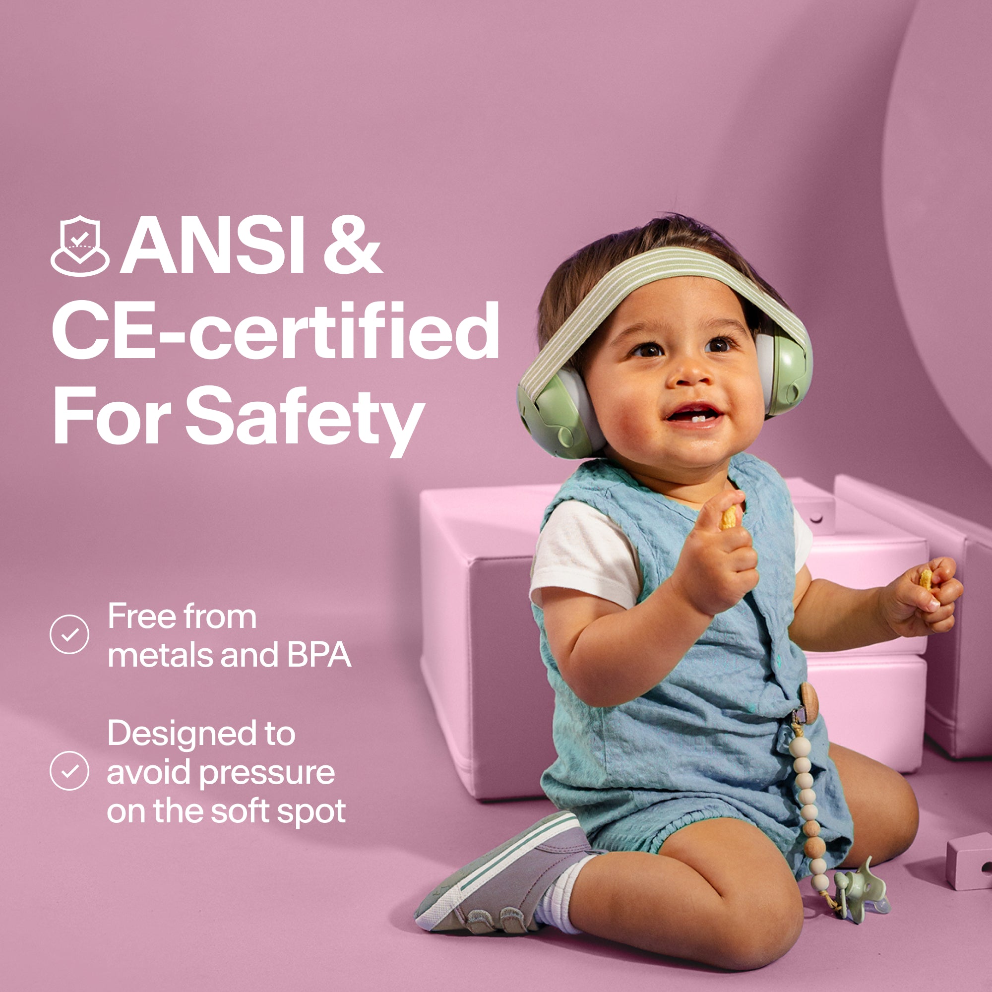 alpine muffy baby classic earmuffs for babies pink ANSI and DE certified