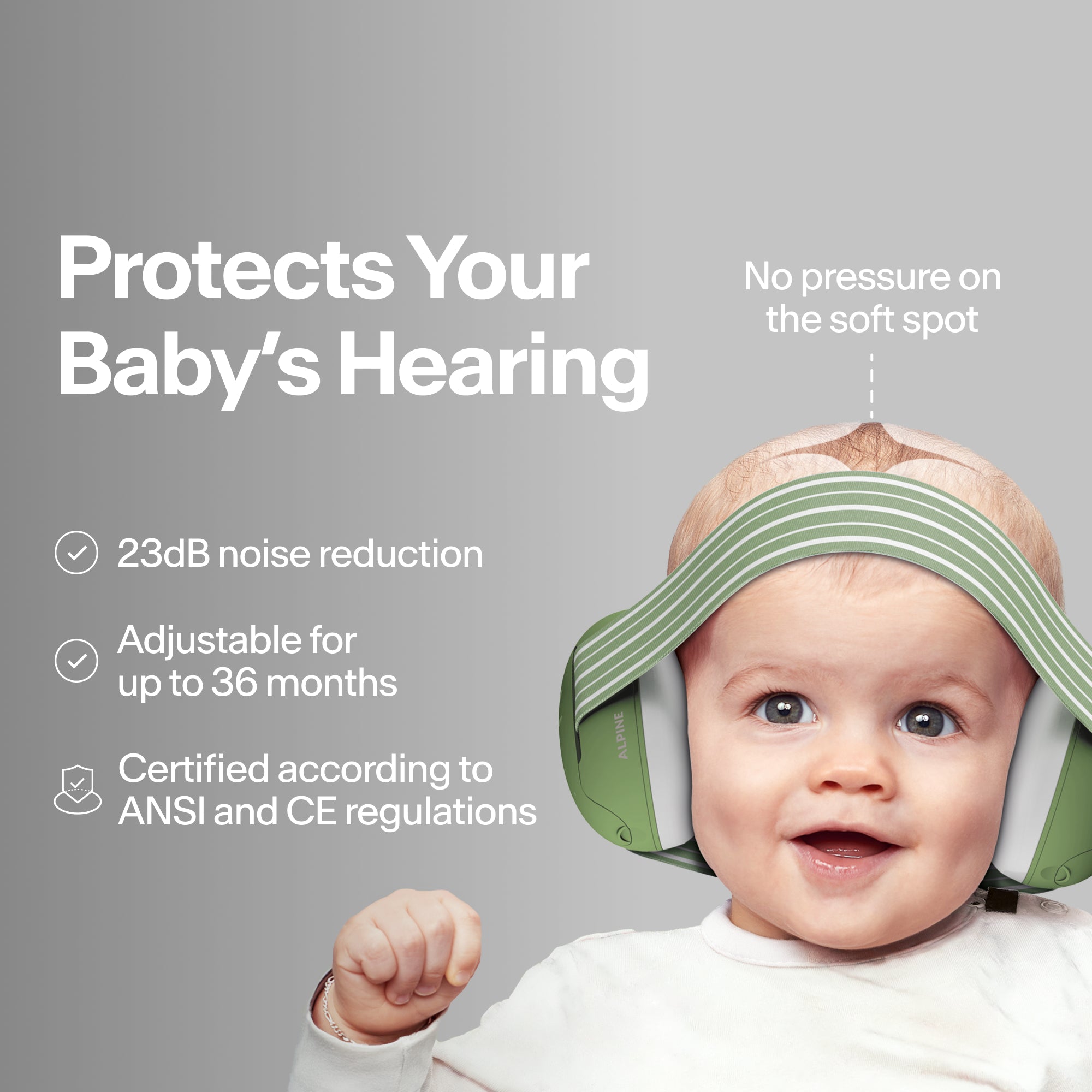alpine muffy baby classic earmuffs for babies black no pressure on the soft spot