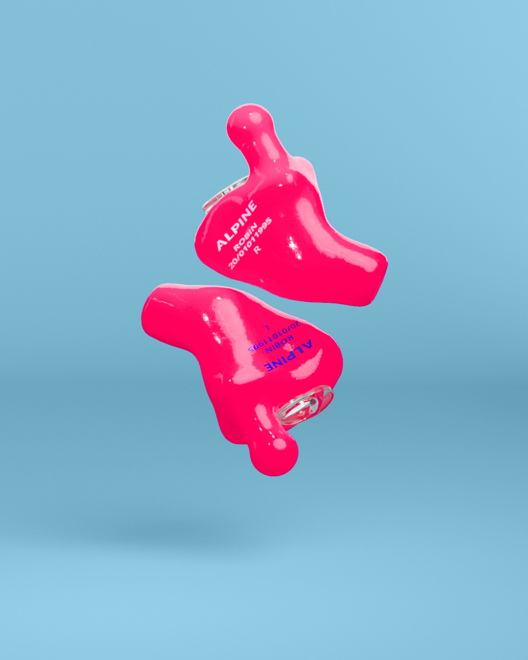 alpine musicsafe custom 4d oordoppen neon-roze 