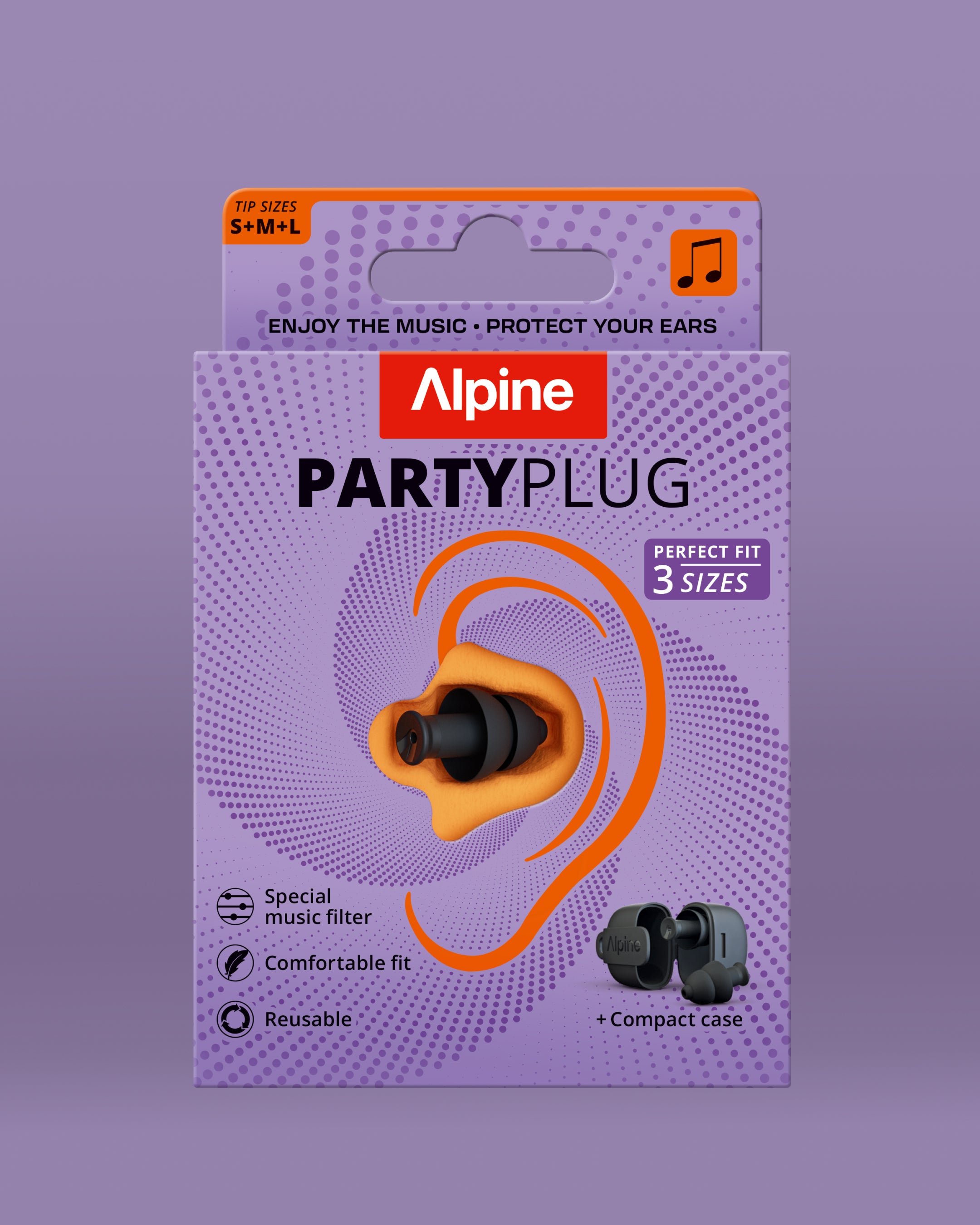 Alpine PartyPlug packaging in black #color_black