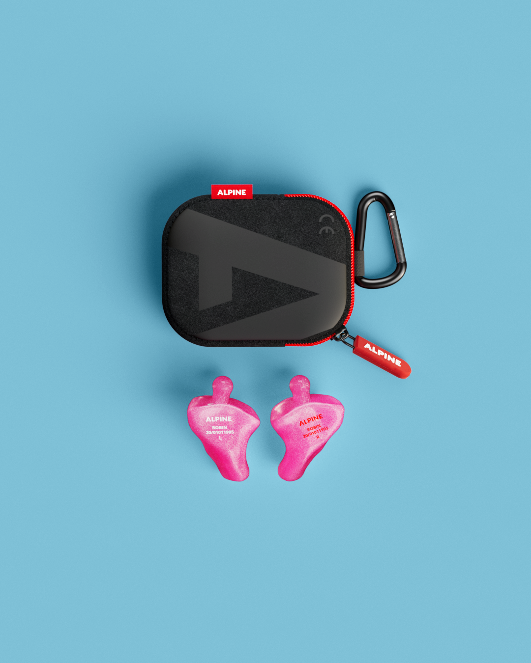 Alpine PartyPlug Custom oordoppen op maat overzicht inclusief accessoires  metallic roze 