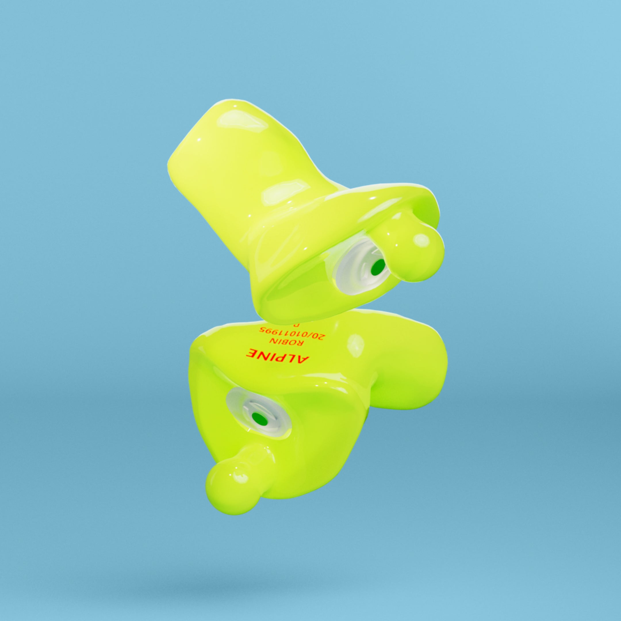 alpine partyplug custom oordoppen neon-geel 