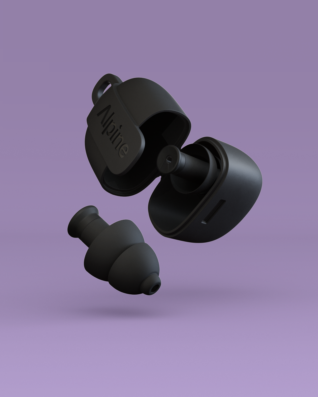 Alpine PartyPlug festival earplugs overview including case black
