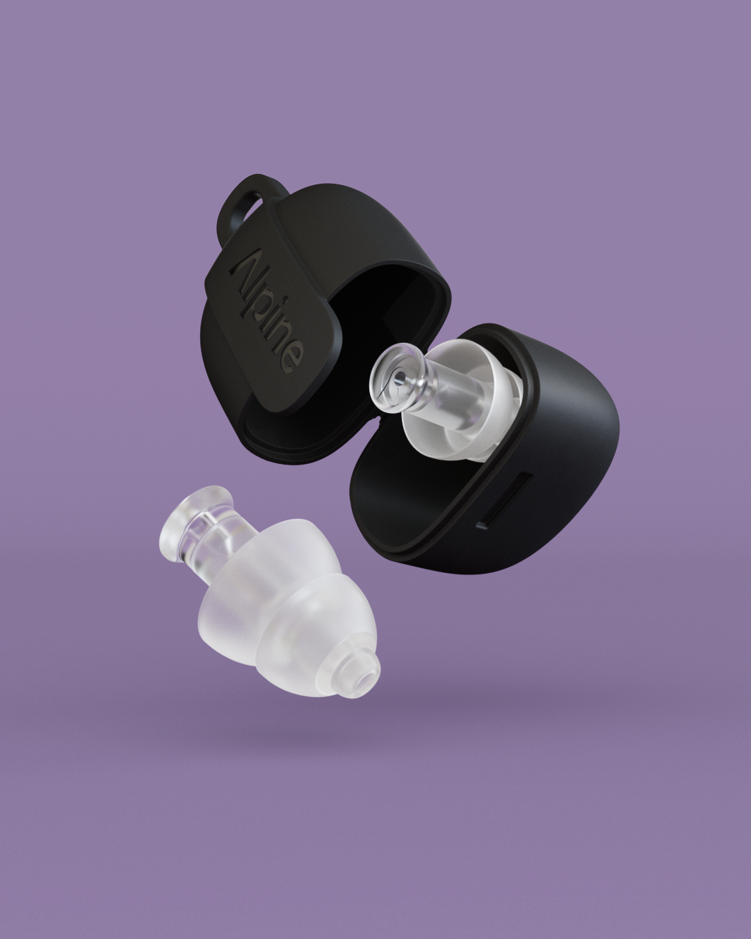 Alpine PartyPlug festival earplugs overview including case transparant