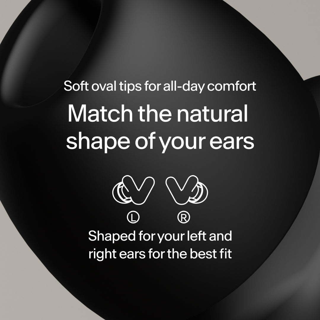 Close-up of perfect fit Alpine Silence earplugs – black #color_black