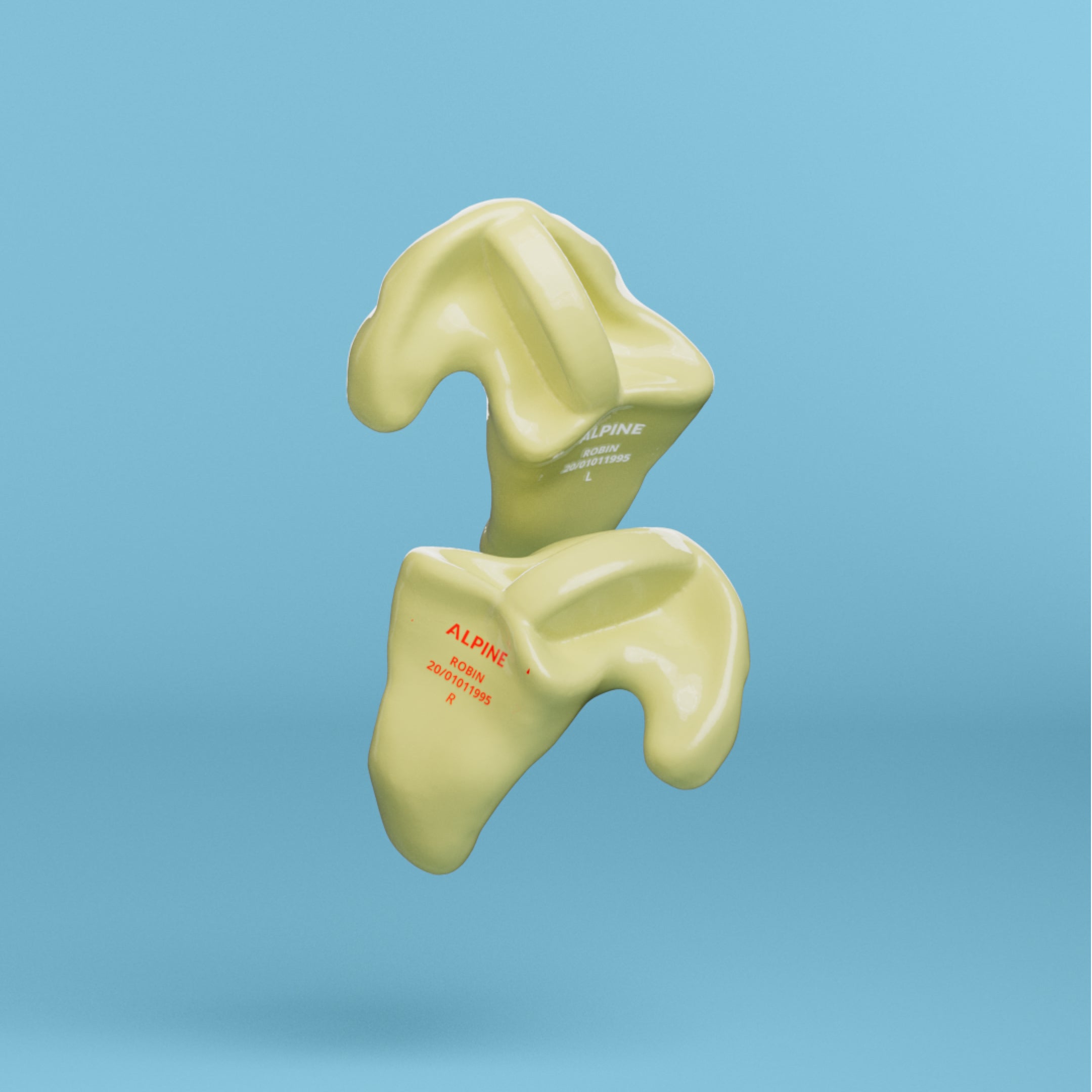 alpine swimsafe custom 4d 1 stuk oordoppen geel 