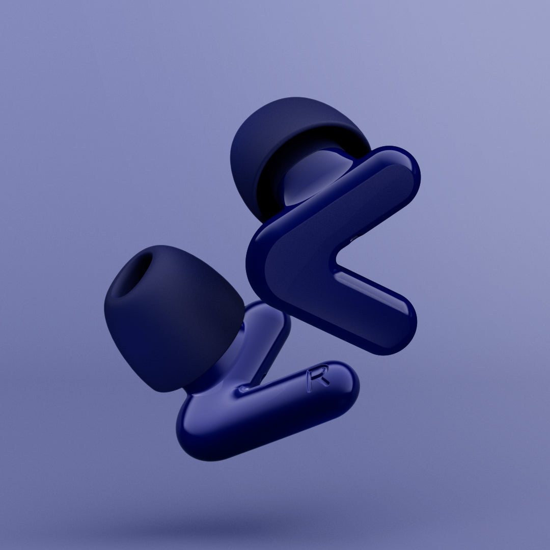 Rendering alpine tune earplugs in dark blue 