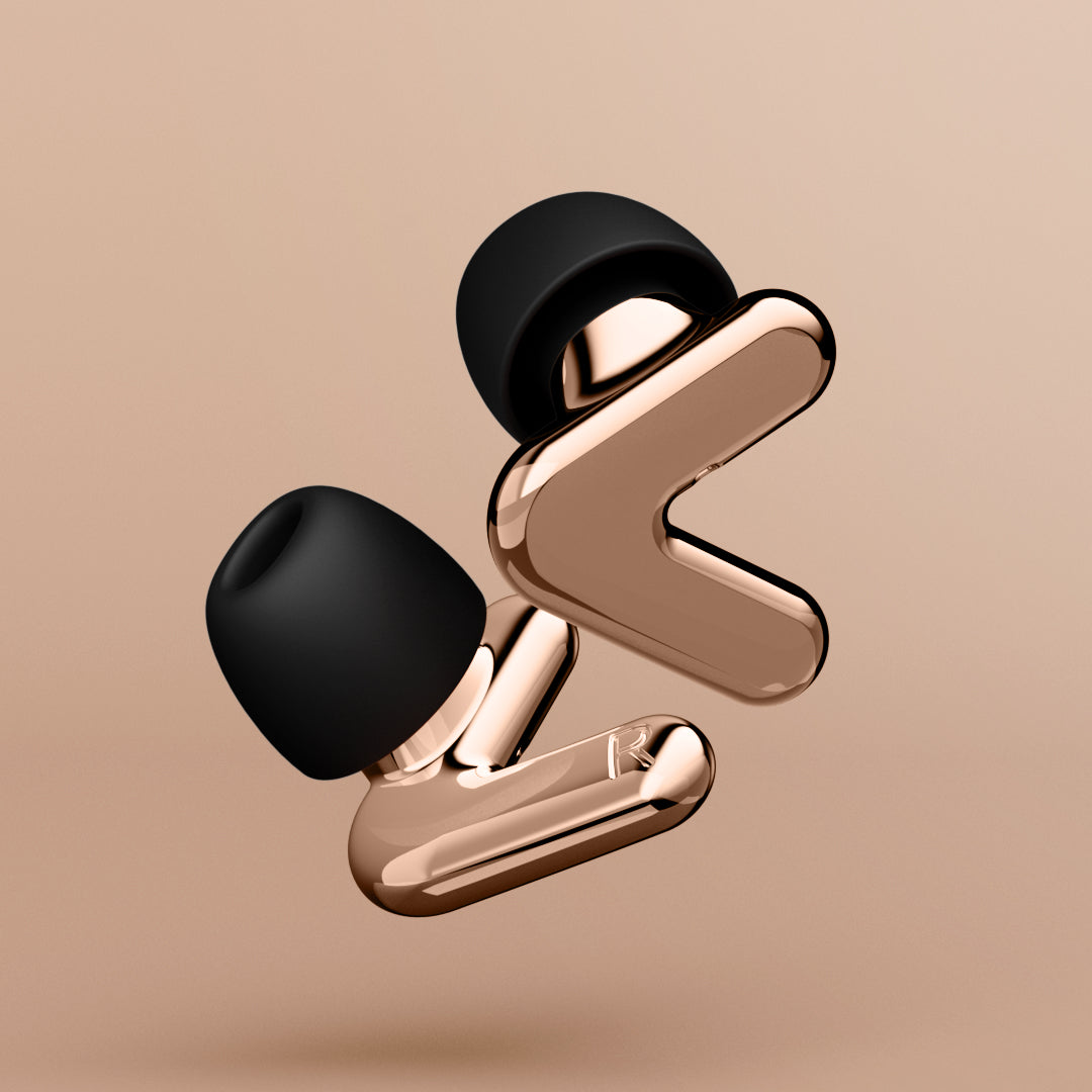 Rendering alpine tune earplugs in rose-gold 
