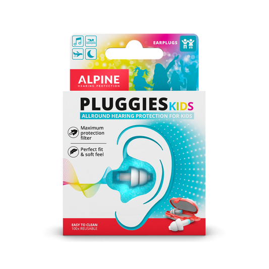 Alpine Pluggies Kids protects the ears specifically  Alpine hearing protection Earplugs earmuffs protect your ear red dot award working projects hobby professional Work safe Muffy Baby Muffy Kids Plug&Go travel music swim 