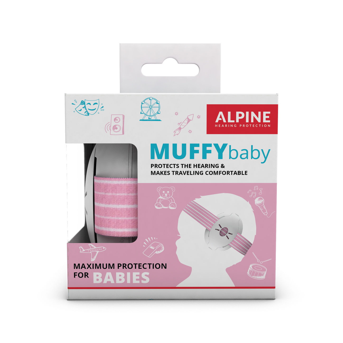 Alpine hearing protection Earplugs earmuffs protect your ear red dot award Muffy Baby Muffy Kids Pluggies Kids packaging pink