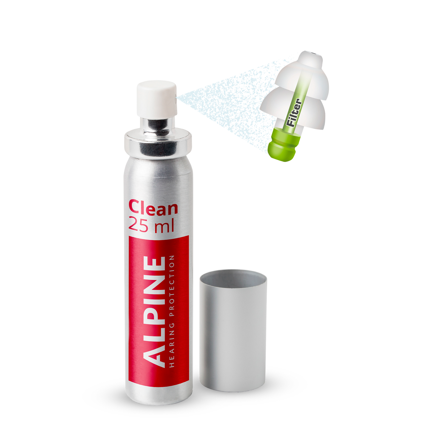 Alpine cleaning spray for cleaning ear protection Alpine hearing protection Earplugs earmuffs protect your ear red dot award party sleep motor baby kids music travel race DIY swim accessories project industry 