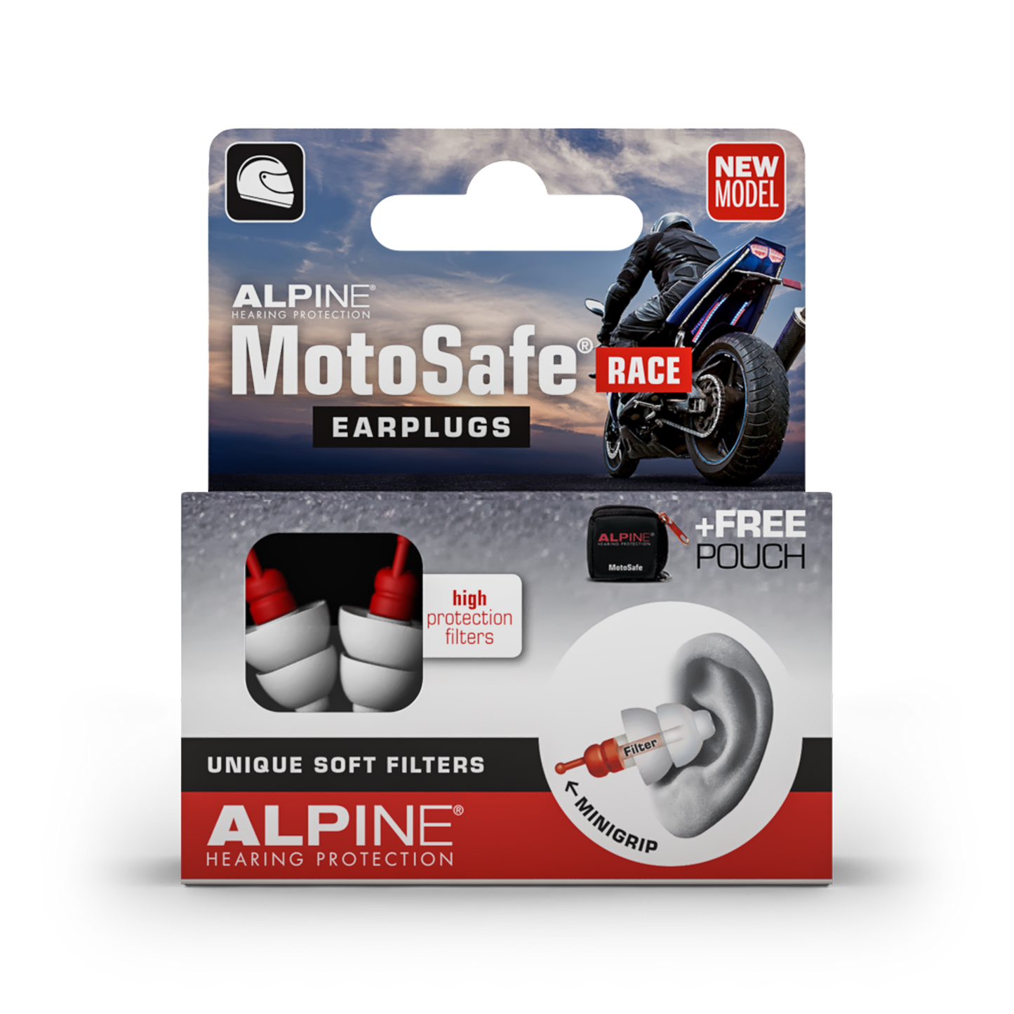 ALPINE MotoSafe Pro Bouchons d'oreille avec minigrip - Bouchons d'oreille  pour la moto