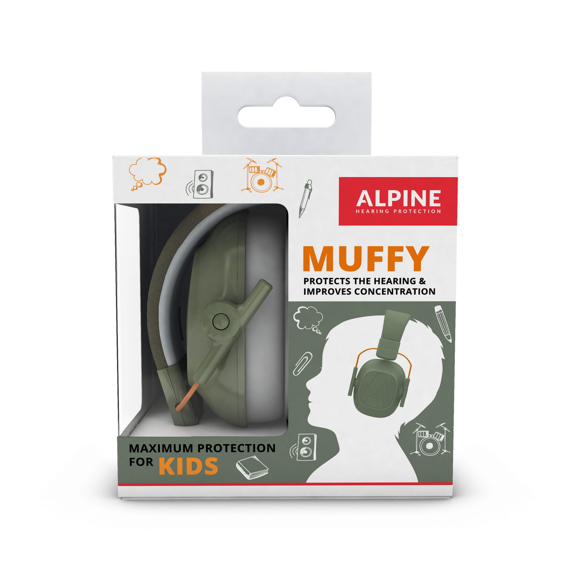 Alpine Muffy Kids earmuffs for kids Alpine hearing protection Earplugs earmuffs protect your ear red dot award Muffy Baby Muffy Kids Pluggies Kids packaging 