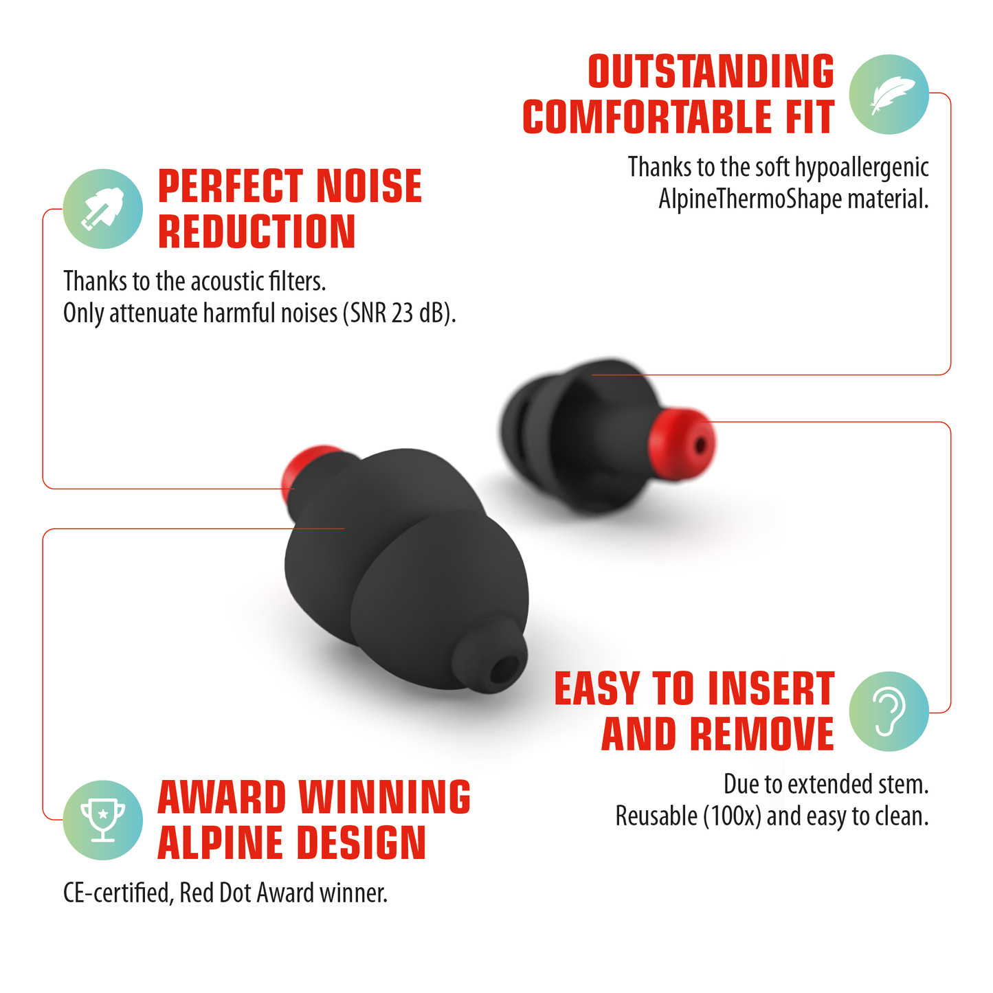 Alpine WorkSafe earplugs protect the ears during work Alpine hearing protection Earplugs earmuffs protect your ear red dot award working projects hobby professional Work safe Muffy Baby Muffy Kids Plug&Go