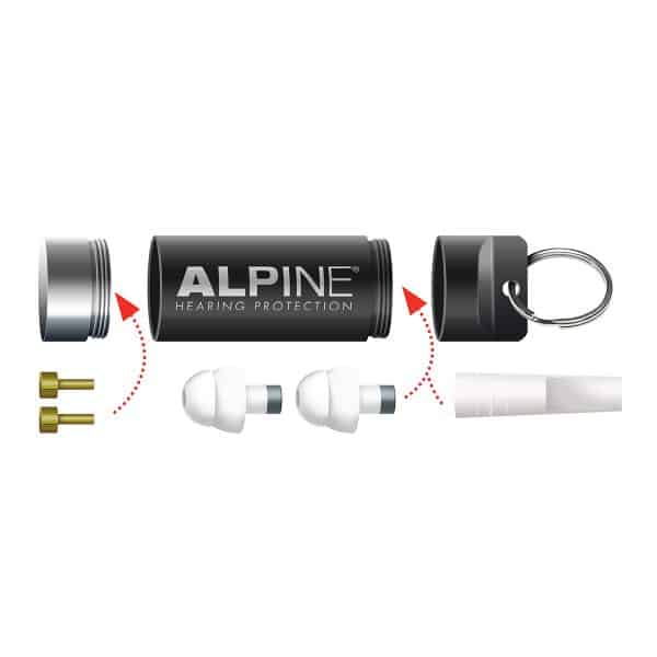 Alpine Travelbox Deluxe for traveling Alpine hearing protection Earplugs earmuffs protect your ear red dot award party sleep motor baby kids music travel race DIY swim accessories Keychain elegant